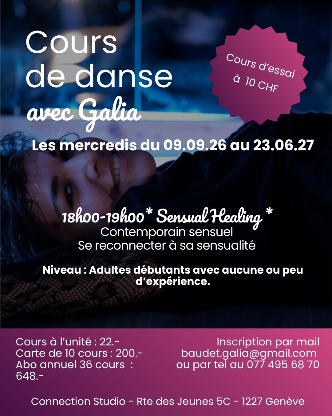 Flyer des cours Sensual Healing Genève
